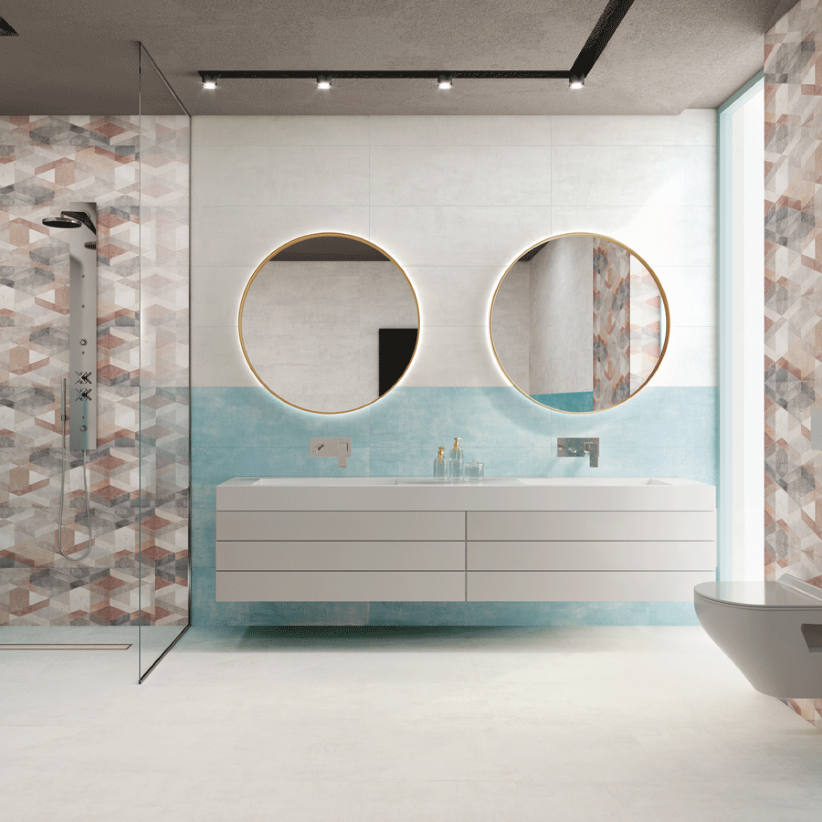 Terrabi Weiß Decofon 30x90cm Fliese für Boden&Wand Matt